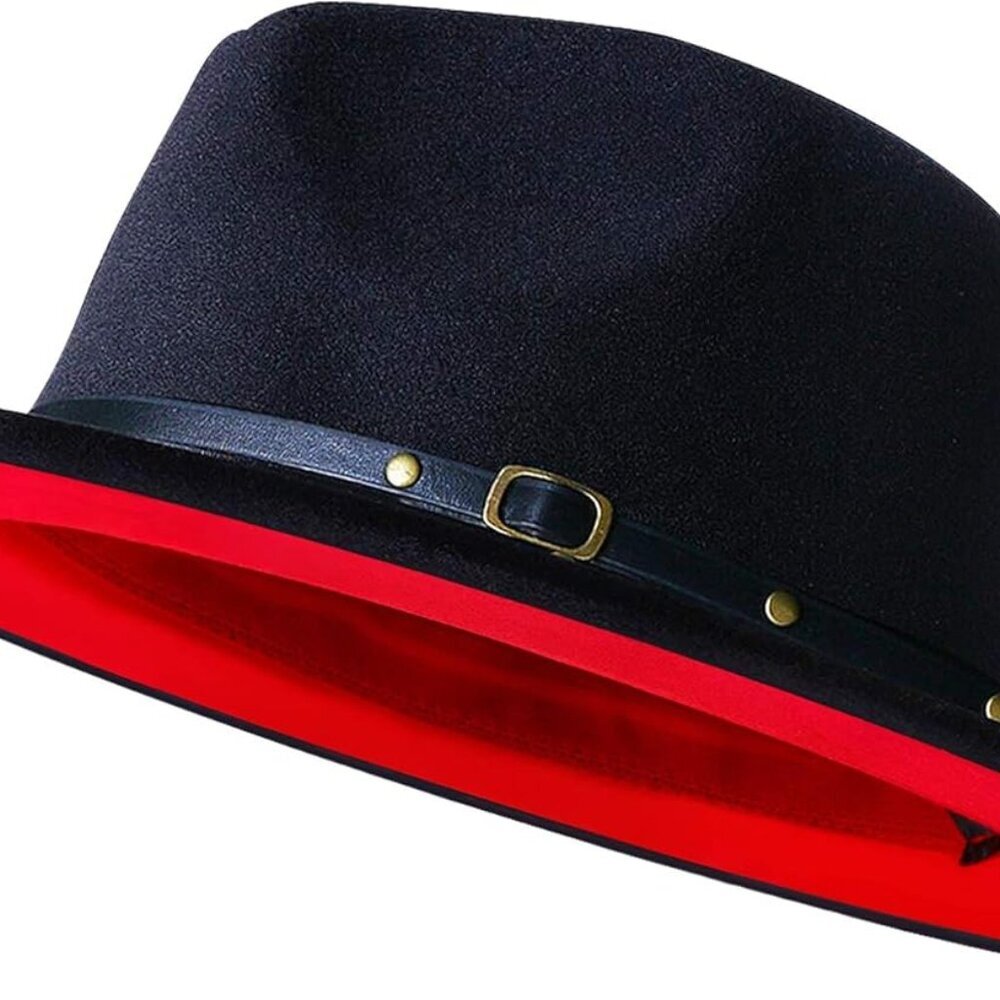 Wide Brim Fedora Hats for Women Men Two Tone Dress Hat Felt Panama Hat in Two Au